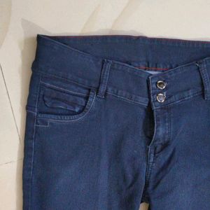 Dark Blue Denim Ankle Length