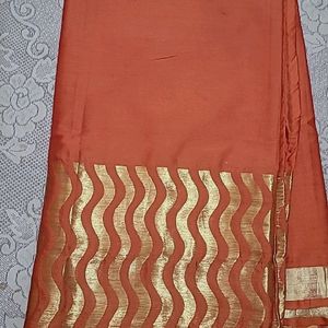 Beautiful Orange Silk Saree