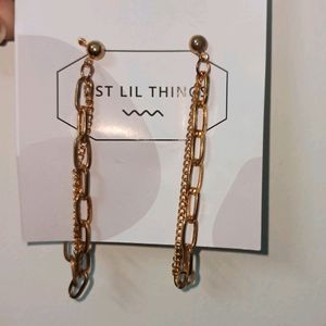 Double layer chain & Tassel Design - Earrings