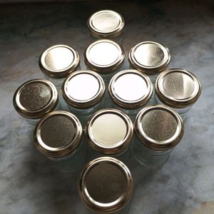 12 Glass Jar With Golden Lid