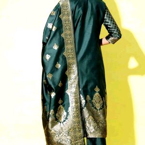 Banarasi Soft Silk Salwar Suit Set With Dupatta