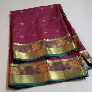 Beautiful Lotus Zari Border New