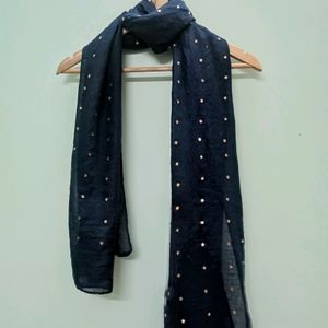 Navy Blue stole with Square Shape Stone.