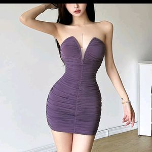 Strapless Ruched Dress