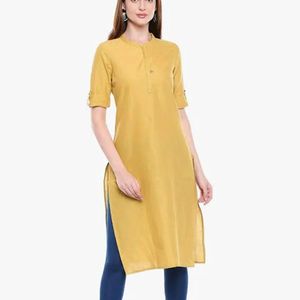 Aurelia Mustard Yellow Kurti