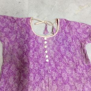 Comfortable Lavender Colour Cotton Kurti