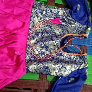 Banarasi silk long frok