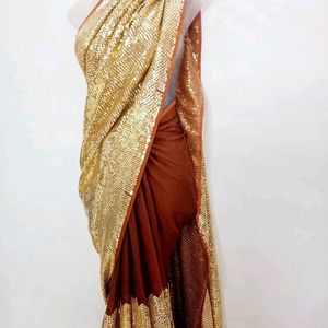 Party Wear Embellished Lux Saree