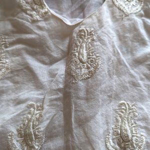 White Embroidered Kurta