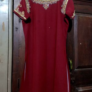 marron And Gray Coloured Eithinic Salwar Suit