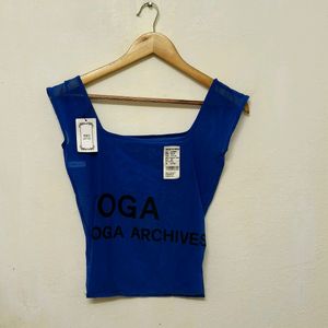 Trendy New Blue Crop Top For Women