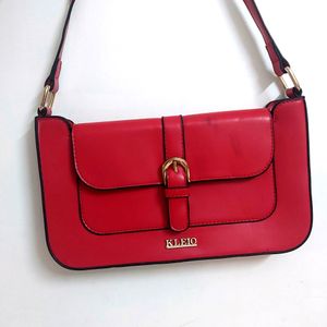 KLEIO Red Faux Leather Handbag