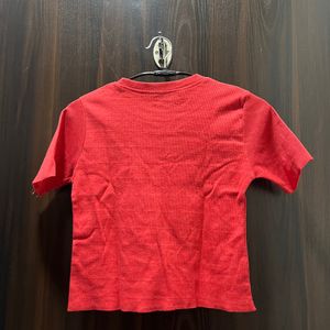 Red Basic Crop Top