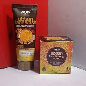 WOW Combo Of Ubtan Face Wash & Scrub