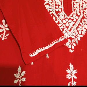 real Chikankari Short Kurta