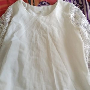 White Designer Sleeve Top