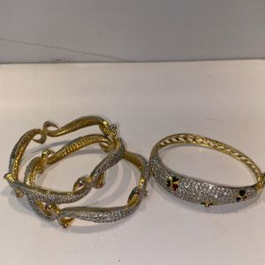 Bracelet And Two Heavy Bangles Women