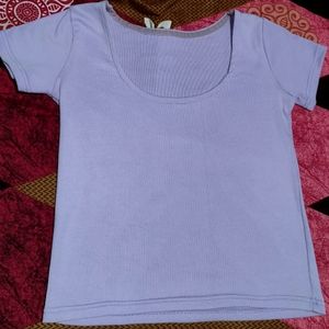 U Neck Lavender Top (Fits Xs,S,M)