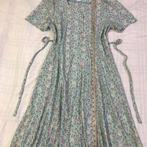 Pastel Green With Small Floral Dress Fits M-L