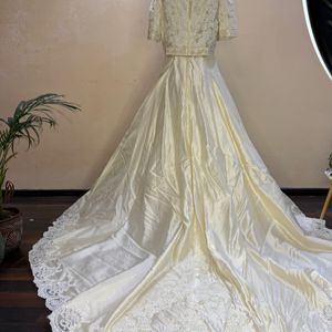 Beige Heavy Trail Gown