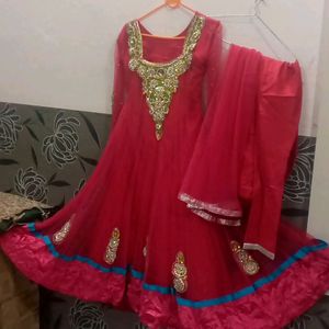 Rose Pink Anarkali Suits