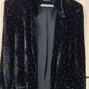 Zara Velvet Black Overcoat