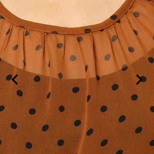 Polka Dotted Brown Top