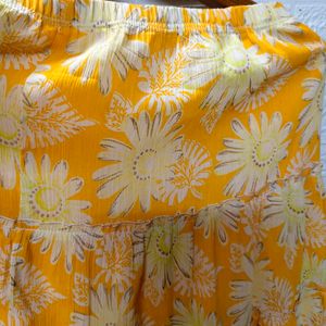 Radiant Yellow Floral Skirt - Small to Medium Size