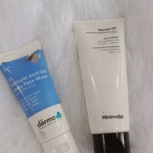 Minimalist Moisturizer And Derma Co Face Wash