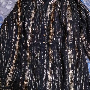 Black Foil Work Tunic