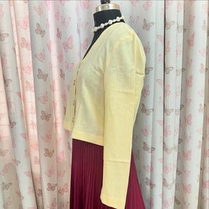 Yellow Crop Blazer Shirt