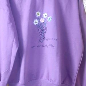 Sweatshirt With Cute Flowers And Letters