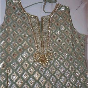 sharara dress pista green