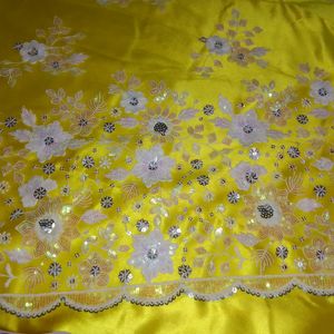 Flower Work Haldi Saree