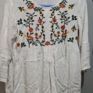 White Embroidery Top