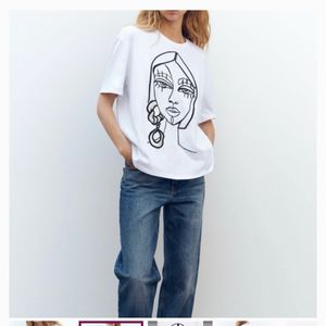 Zara Corded Face Tee Size-M