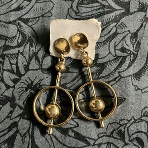 Golden Metal Earrings