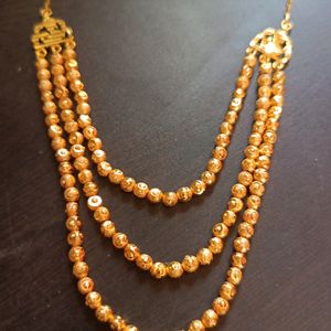 Gold Plated 3 Layer Matar Mala Necklace For Women