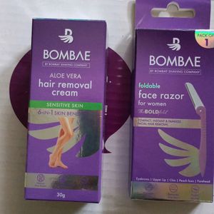 Aloe Vera Hair Removal Cream &Foldable Face Razor