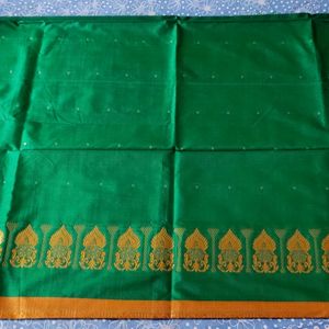 New✅ Green Saree Polysilk✅