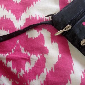 Embroidered 3 Pocket Zipper pouch