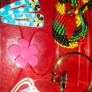 hair clips & hand band