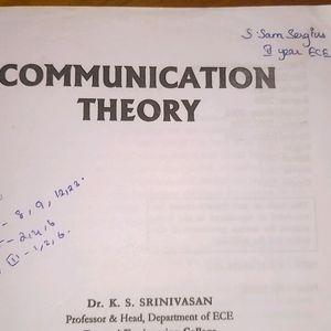 Communication Theory For Engineering Students