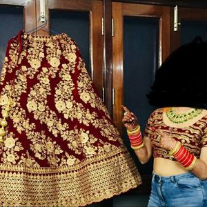 Bridal Lehenga With Cancan Attached,