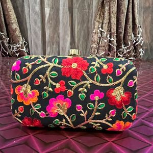 Floral Printed Fabric Clutch