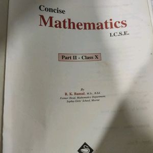 ICSE Concise Mathematics 10