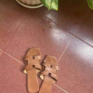 Tan Sandals Flats