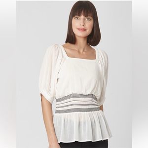 Vero Moda Women White & BlackStriped Cinched Waist