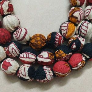 3 Layer Handmade Beaded Cloth Necklace