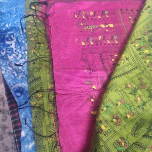 Mehendi Colour Rural Print Saree